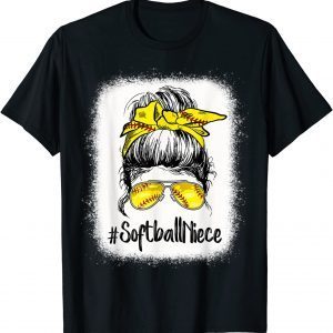 Bleached Softball Baseball Niece Life Messy Bun Mothers Day 2022 Shirt