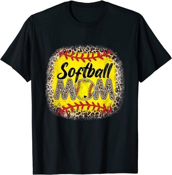 Bleached Softball Mom Leopard Baseball Mom Mother's Day 2022 Limited Shirt