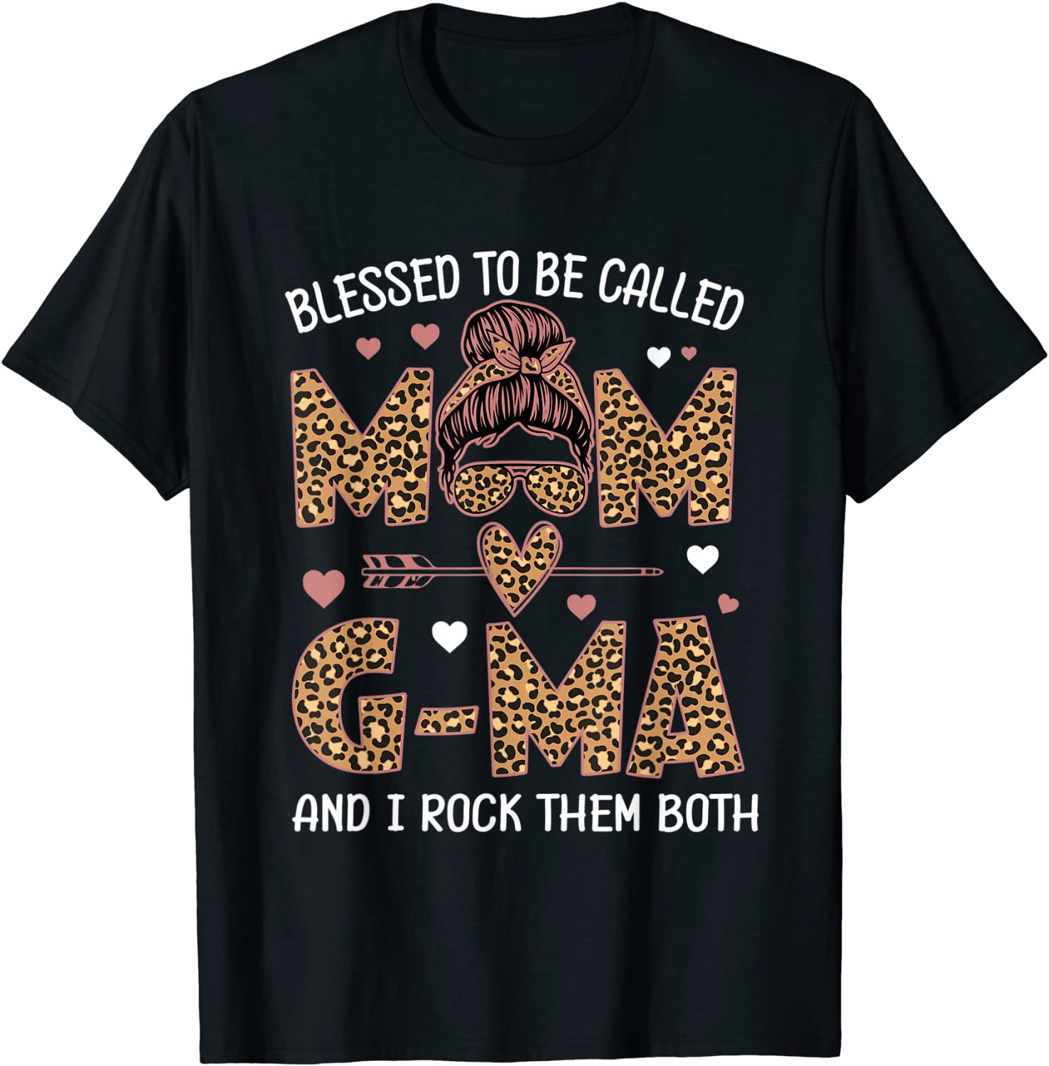 Blessed To Be Called Mom And G-Ma Grandma Leopard Mother Day Classic T-Shirt