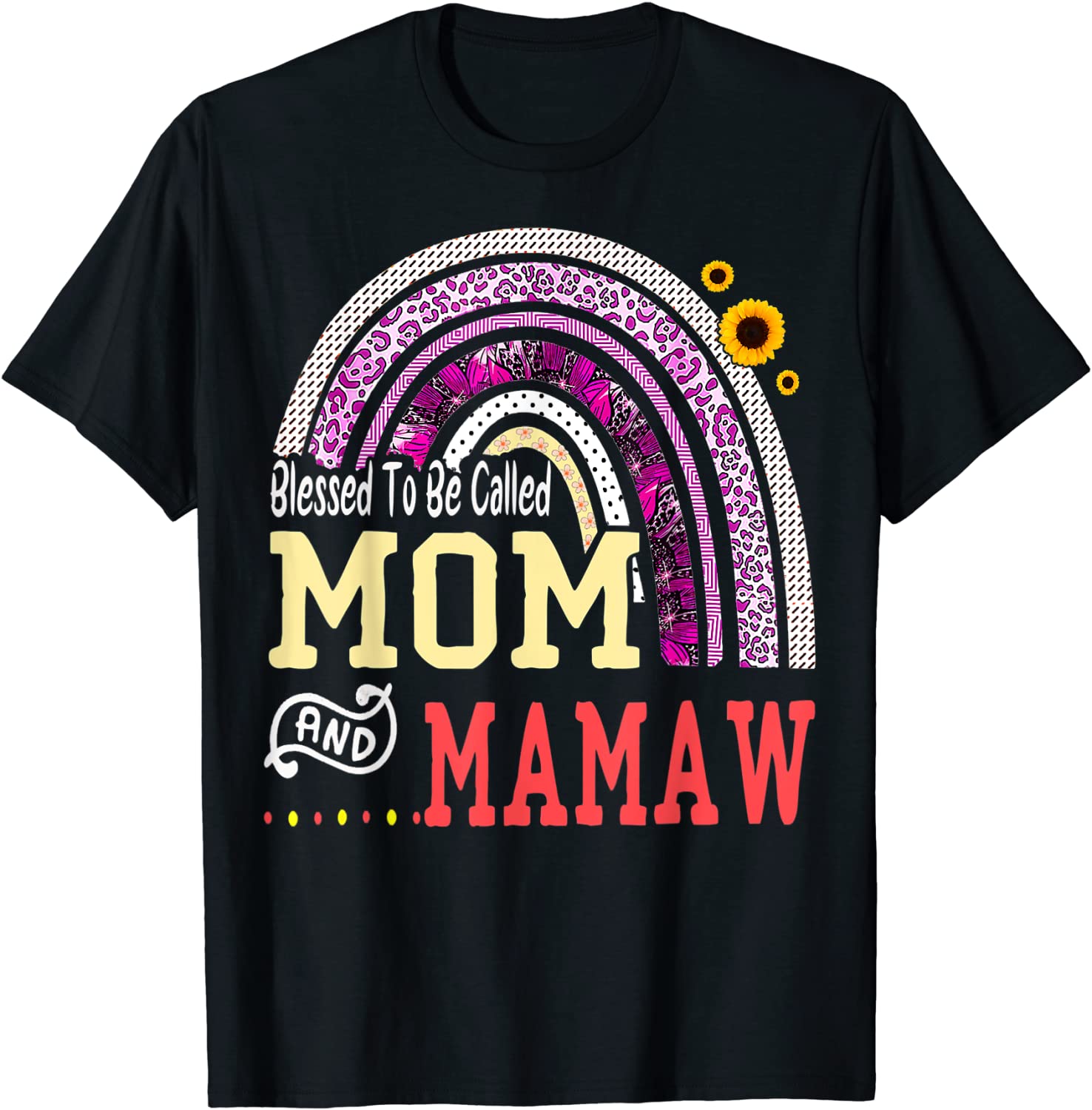 Blessed To Be Called Mom And Mamaw Mothers Day Rainbow Classic Shirt