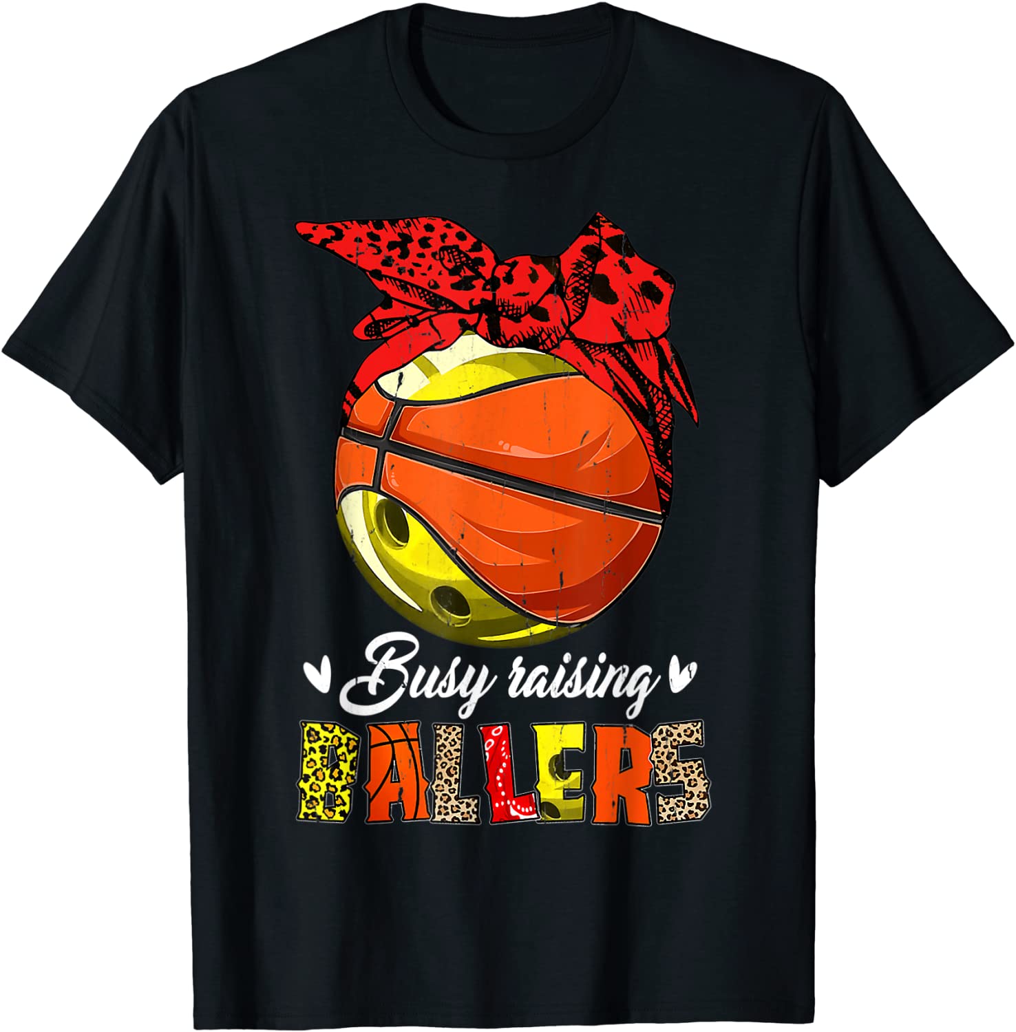 Bowling Basketball Mom Busy Raising Ballers Bandana 2022 T-Shirt