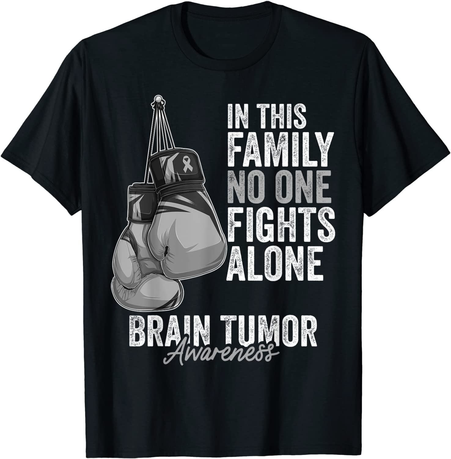 Brain Tumor Awareness Month Boxing Gloves Gray Cancer Ribbon Classic Shirt