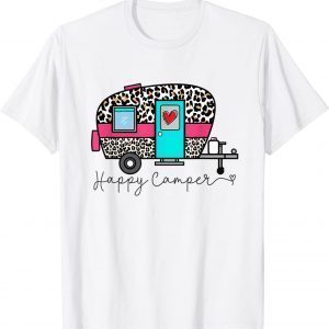 Camper Happy Summer Camp Camping Leopard Glamping 2022 Shirt