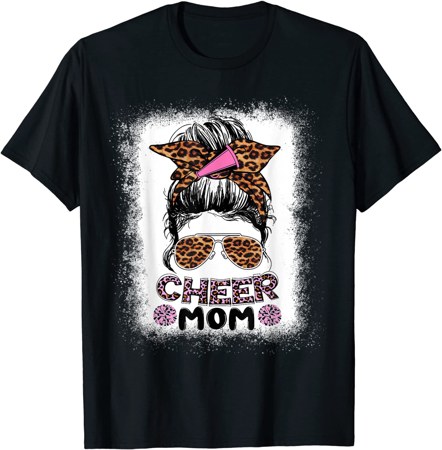 Cheer Mom Messy Bun Proud Cheerleader Mom Mothers Day 2022 Shirt