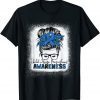 Child Abuse Prevention Awareness Bleached Messy Bun 2022 Shirt