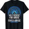 Child Abuse Prevention Awareness Leopard Rainbow Blue Ribbon 2022 Shirt