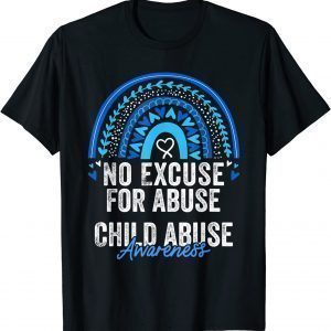 Child Abuse Prevention Awareness Leopard Rainbow Blue Ribbon 2022 Shirt