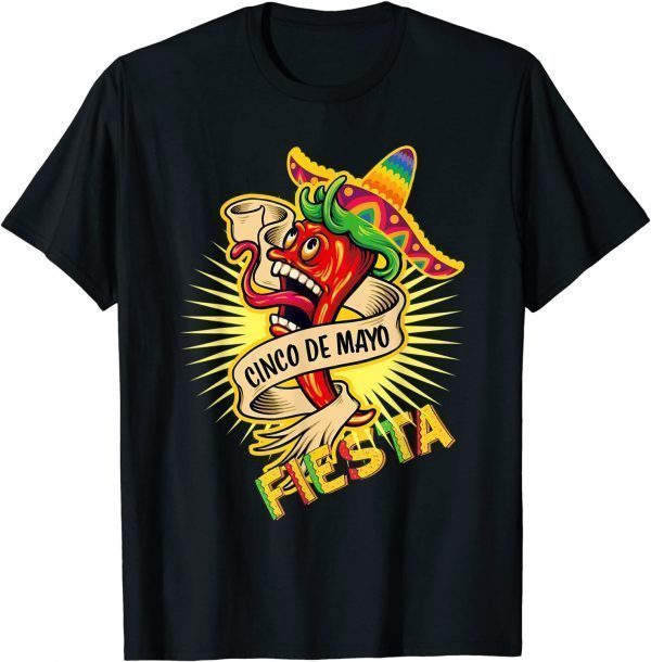 Cinco De Mayo Fiesta Hot Chili Pepper In Sombrero 2022 Shirt