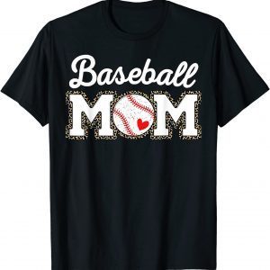 Cute Baseball Mom Leopard Print Mothers Day 2022 Shirt