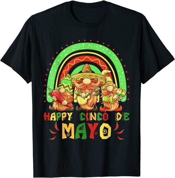 Cute Gnome Cinco De Mayo Rainbow Mexican Fiesta Match 2022 Shirt