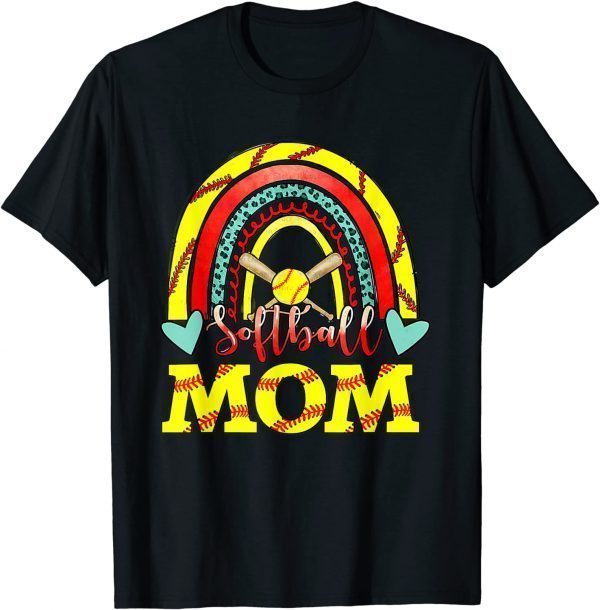 Cute Rainbow Ball Mom Softball Mama Mother's Day 2022 Classic Shirt