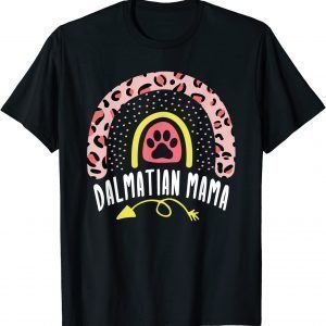 Dalmatian Mama Rainbow Leopard Pink Dog Mom Cute Classic Shirt