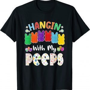 Easter Pop It Bunnies Hanging With My Peeps Easter Day 2022 T-Shirt