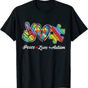 Fidget Toy Autism Puzzle Peace Love Autism Awareness Pop It 2022 Shirt