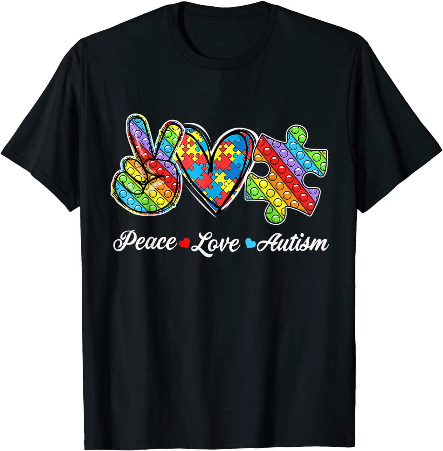 Fidget Toy Autism Puzzle Peace Love Autism Awareness Pop It 2022 Shirt