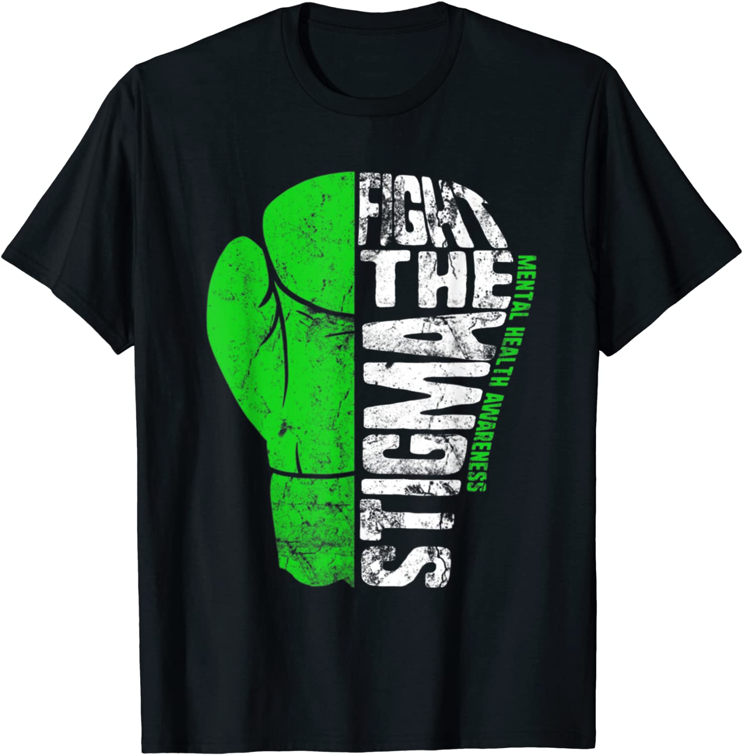 Fight The Stigma Mental Health Awareness Green Ribbon T-Shirt