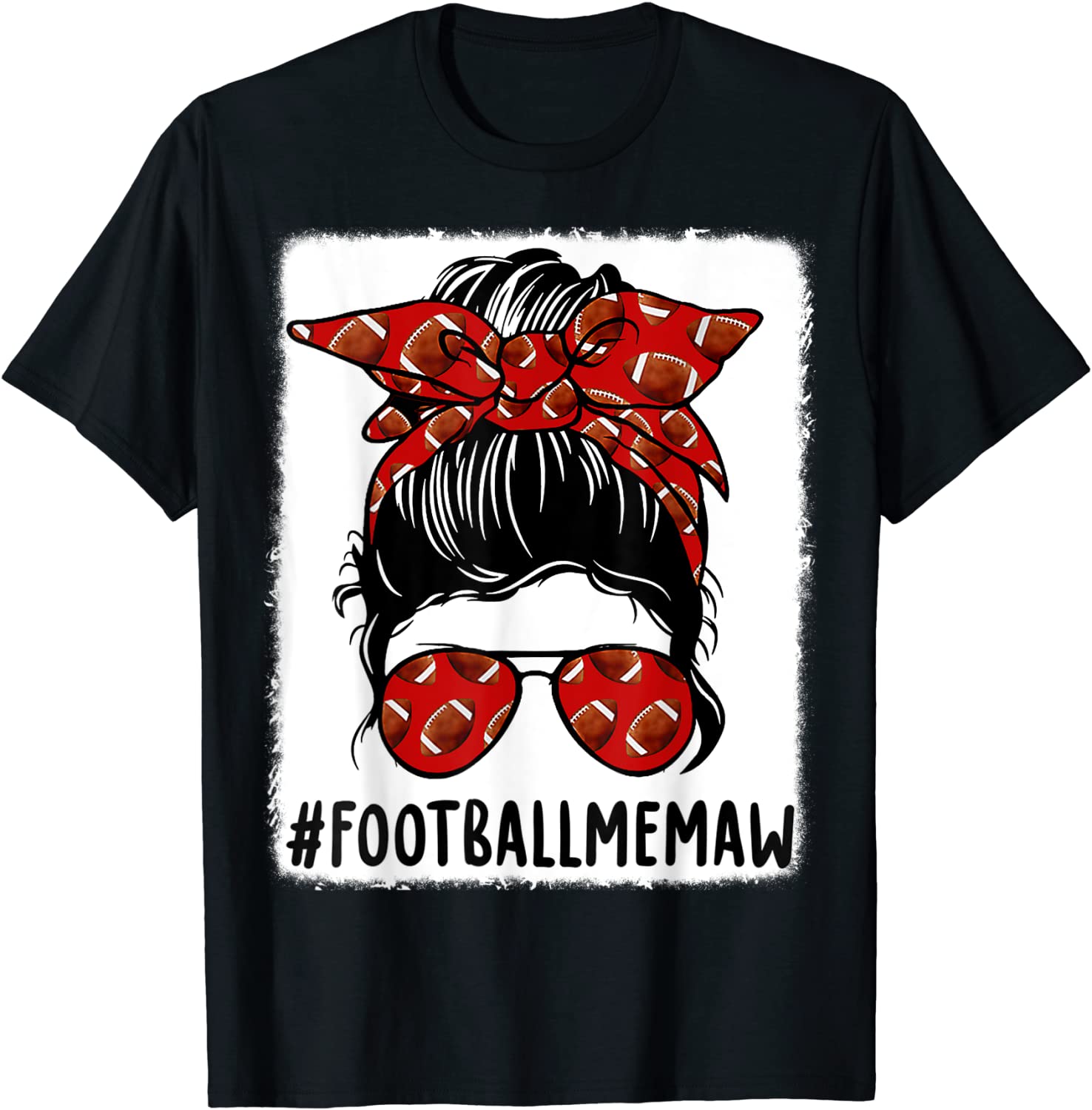 Football Memaw Life Messy Bun Football Player Mother's Day Classic Shirt