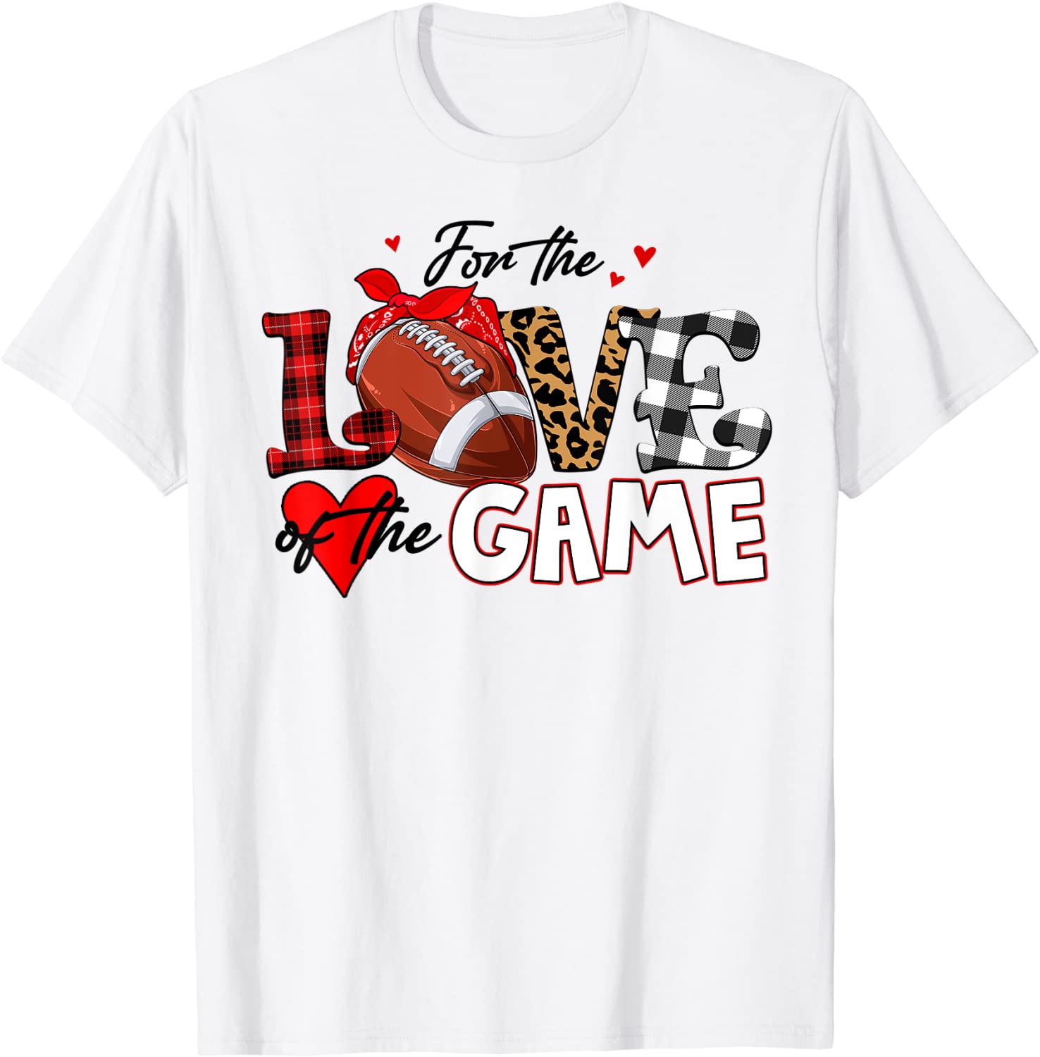 For the love of the game Football Leopard Game Day Mom Life T-Shirt