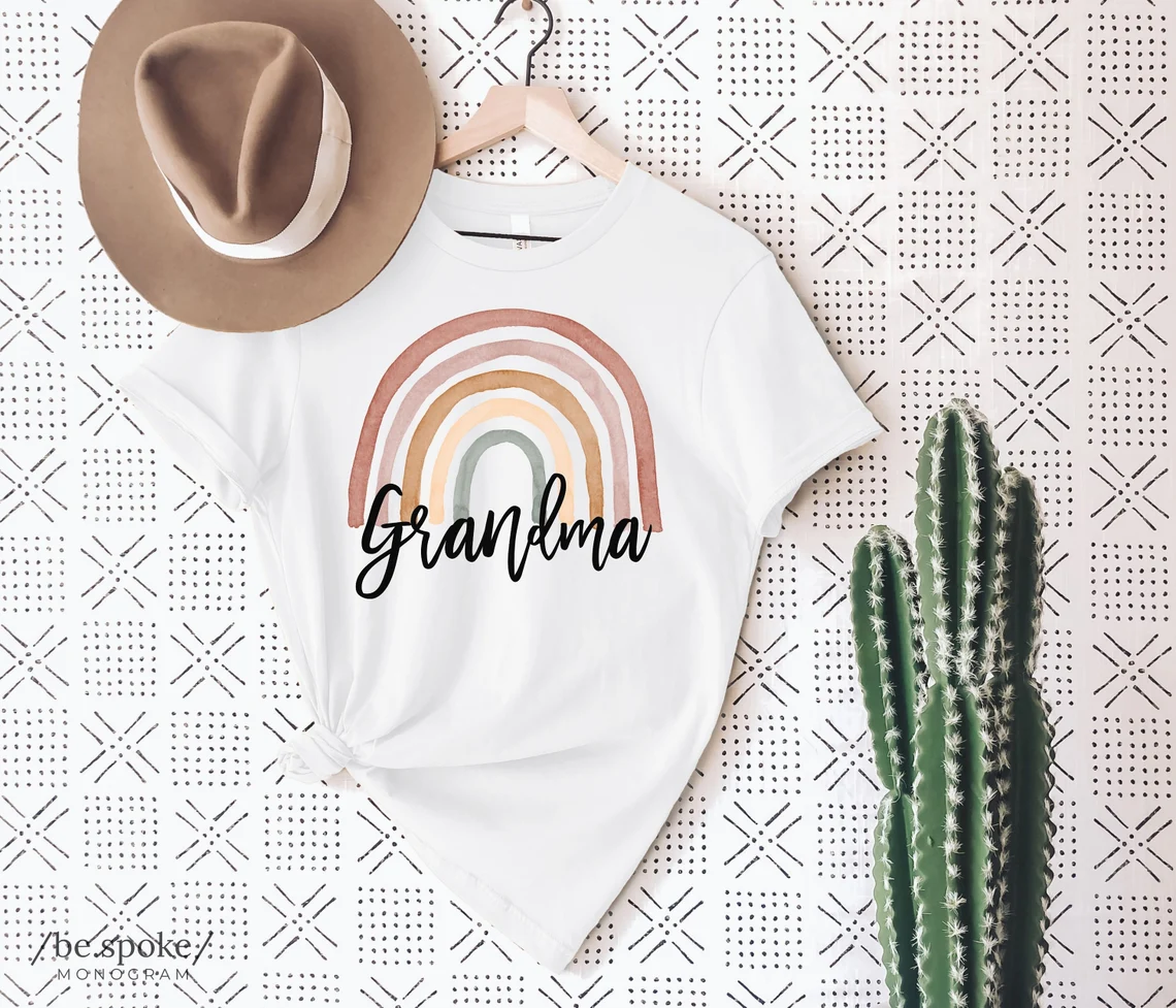 Grandma with cute rainbow print Nana rainbow 2022 Shirt