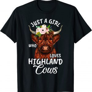 Hairy Cow Lovers Just A Girl Who Loves Highland Cows Farmer Classic Shirt