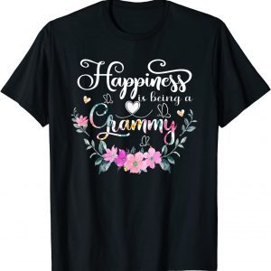 Happiness Is Being A Grammy Floral Decor Grandma Classic Shirt
