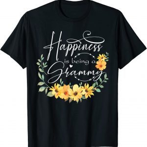 Happiness Is Being A Grammy Women Flower Decor Grandma Classic Shirt