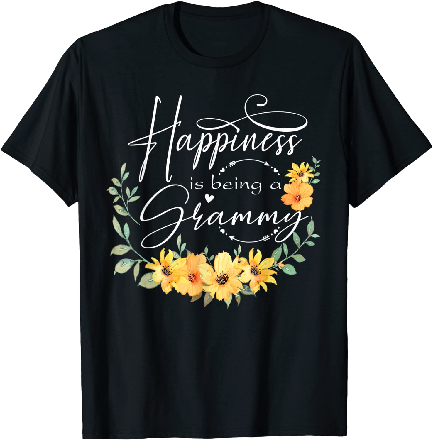 Happiness Is Being A Grammy Women Flower Decor Grandma Classic Shirt