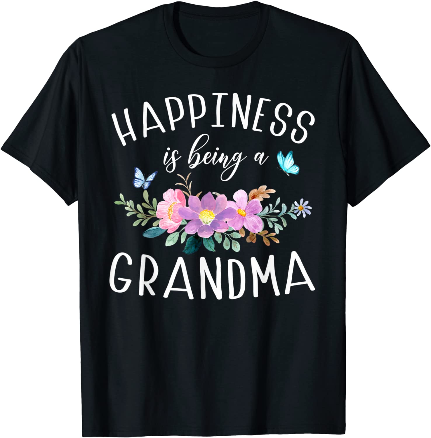 Happiness Is Being A Grandma Est 2022 Floral Grandma Classic T-Shirt