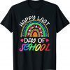 Happy Last Day of School Rainbow Leopard Graduation 2022 Shirt