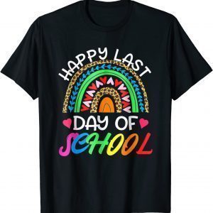 Happy Last Day of School Rainbow Leopard Graduation 2022 Shirt