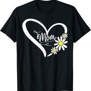 Happy Mother's Day Mom Heart Daisy Flower Rainbow Classic Shirt