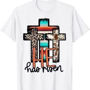 He is Risen Christian Easter Happy Eater Day Women leopard 2022 Shirt