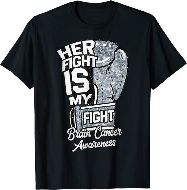 Her Fight Is My Fight Boxing Glove Brain Cancer Awareness Classic Shirt