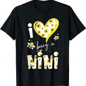 I Love Being A Nini Sunflower Bee Mother's Day 2022 Shirt