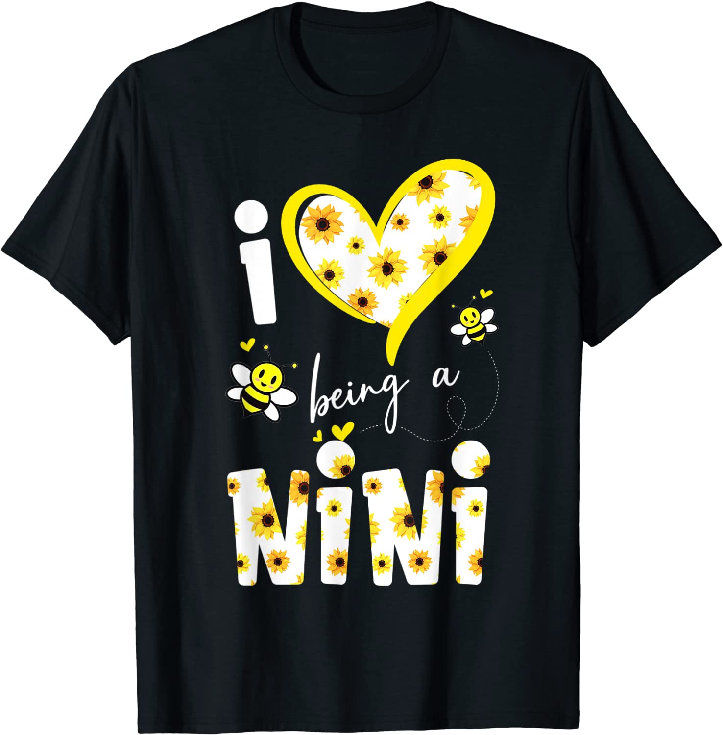 I Love Being A Nini Sunflower Bee Mother's Day 2022 Shirt