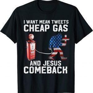 I Want Mean Tweets Cheap Gas And Jesus Comeback, Bigfoot 2022 Shirt