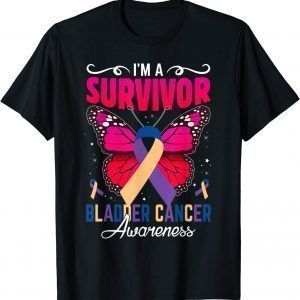 I'm A Survivor Butterfly Bladder Cancer Awareness Warriors T-Shirt