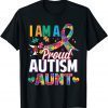 I'm a Proud Autism Aunt Autism Awareness Puzzle Piece Auntie Classic Shirt