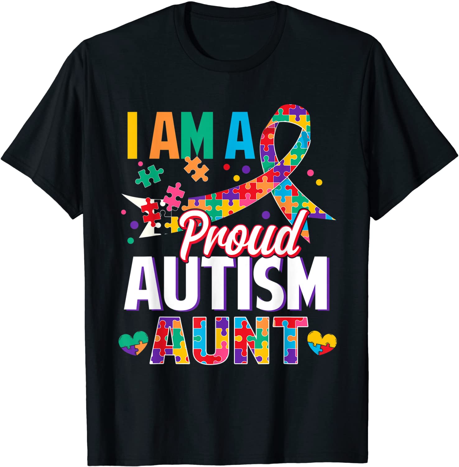 I'm a Proud Autism Aunt Autism Awareness Puzzle Piece Auntie Classic Shirt