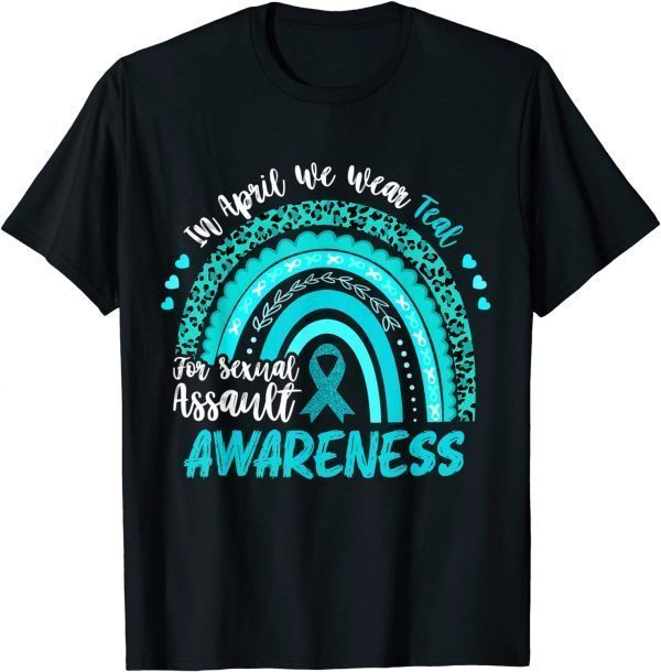 In April We Wear Teal Sexual Assault Awareness Boho Rainbow 2022 Shirt