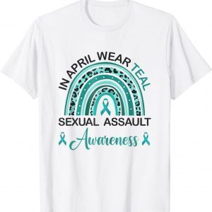 In April We Wear Teal Sexual Assault Awareness Teal Rainbow T-Shirt