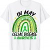 In May We Wear Green Celiac Disease Awareness Boho Rainbow 2022 Shirt