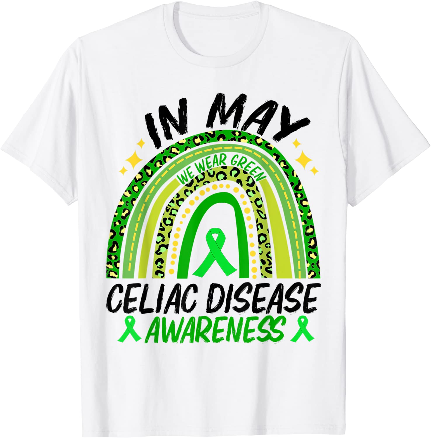 In May We Wear Green Celiac Disease Awareness Boho Rainbow 2022 Shirt