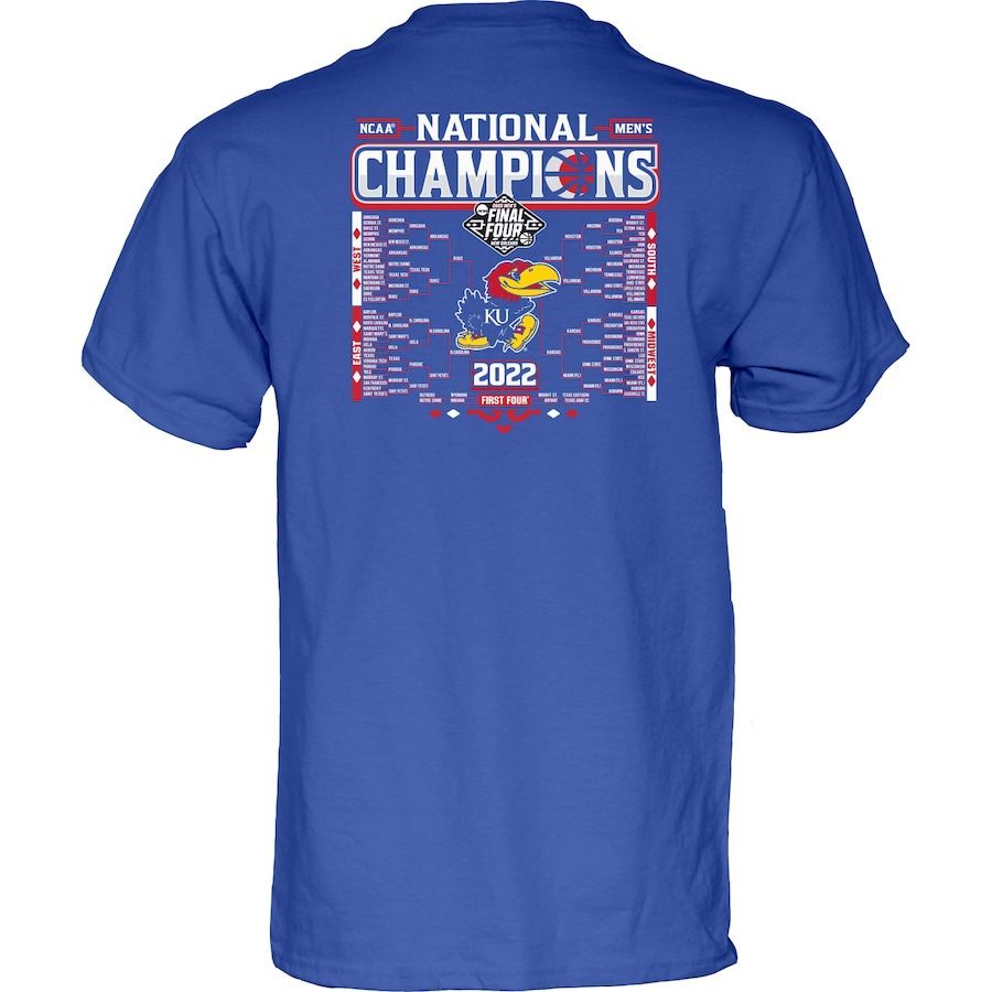 Kansas Jayhawks 2022 Basketball National Champions Bracket T-Shirt2