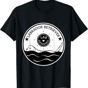 Labrador Retriever Dog Sea Swimming Monochrome Monotone 2022 T-Shirt