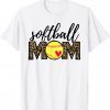 Leopard Softball Mom Baseball Mom Mother's Day 2022 T-Shirt