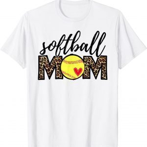 Leopard Softball Mom Baseball Mom Mother's Day 2022 T-Shirt
