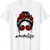 Mom Life Bleached Momlife Leopard Messy Bun Mothers Day 2022 Shirt