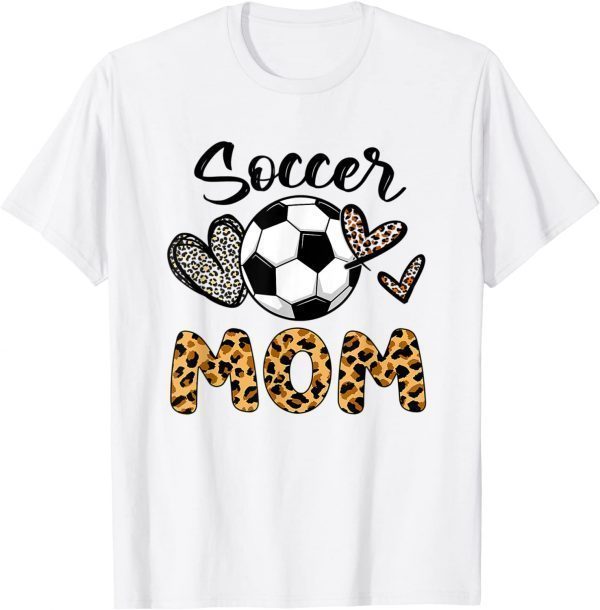 Soccer Mom Heart Leopard Printed Mothers Day 2022 Limited Shirt