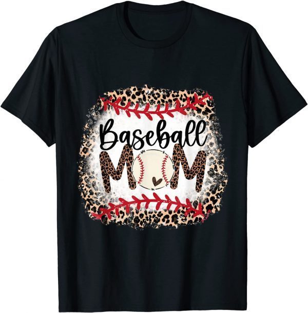 Softball Baseball Mama Leopard Teeball Mom Mother's Day 2022 Shirt